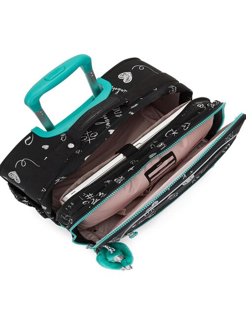 Maleta Kipling negra con diseño gráfico en Liverpool