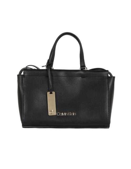 Bolsa satchel Calvin Klein cierre negra efecto piel en Liverpool