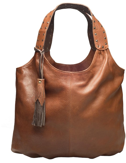 Bolsa hobo piel con pompón 1
