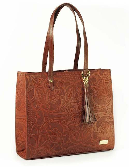 Bolsa tote AngeLozano Leonora piel broche texturizada