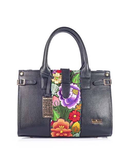 Bolsa satchel Samantha Telar Zinacantán de piel para mujer Bolsa satchel Samantha Telar Zinacantán de piel para mujer