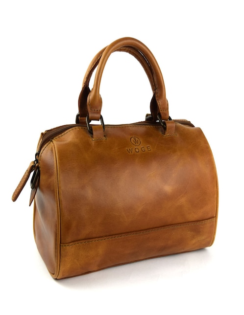 Bolsa bowler Woge México de piel para mujer