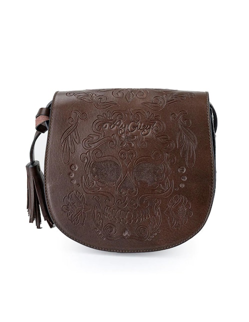 Bolsa crossbody Ay Güey Ataw Calavera de piel para mujer