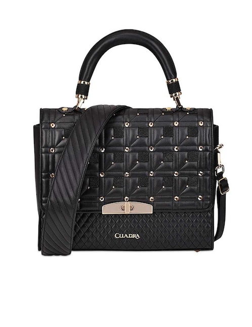 Bolsa satchel Cuadra de piel para mujer