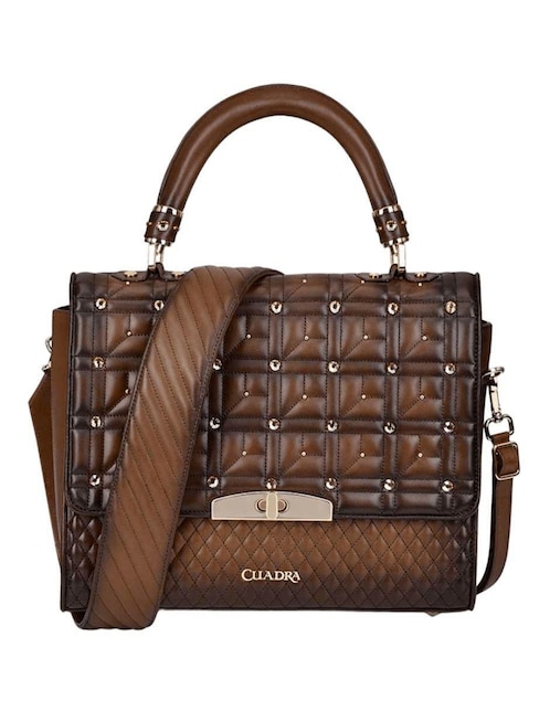 Bolsa flap Cuadra de piel para mujer