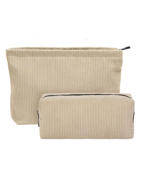 Set cosmetiquera para maquillaje de pana 2 piezas para mujer 1