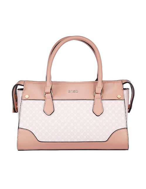 Bolsa satchel Enso Monogram Blush para mujer