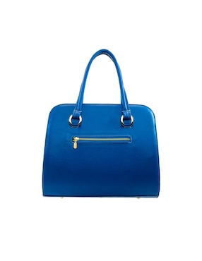Bolsa tote Angelozano Camila piel cierre azul