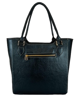 Bolsa tote Angelozano piel negra bordada