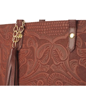 Bolsa tote AngeLozano Leonora piel broche texturizada