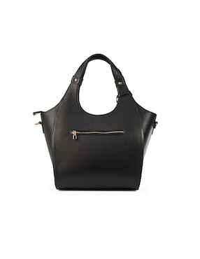 Bolsa tote AngeLozano Elisa piel charol negro textura cocodrilo