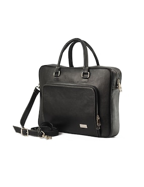 Maletín Portafolio AngeLozano de piel negro 18 pulgadas casual