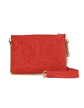 Bolsa crossbody AngeLozano piel Arena grabada rojo