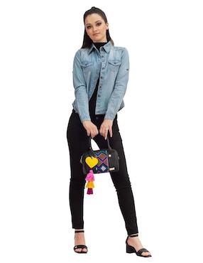 Bolsa bowler Angelozano Alix de piel para mujer