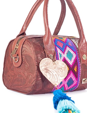 Bolsa bowler Angelozano Alix de piel para mujer