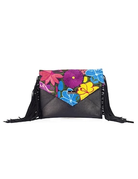 Bolsa Crossbody Angelozano Aurora Telar Flores De Piel Para Mujer