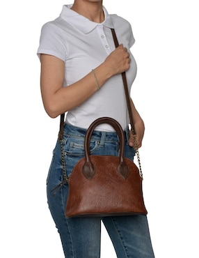 Bolsa bowler Hj Hinojosa de cuero para mujer