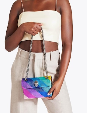 Bolsa flap Kurt Geiger Kensington Mini de piel para mujer