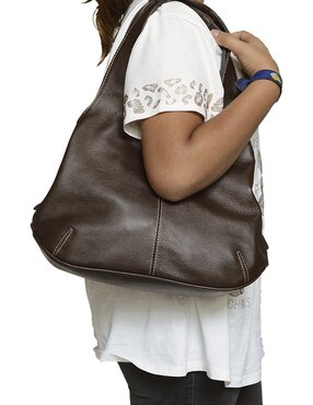 Bolsa hobo Hj Hinojosa de cuero para mujer