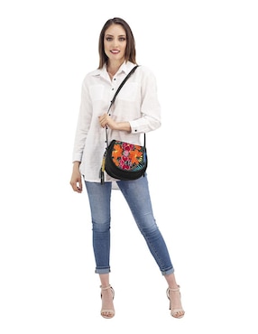 Bolsa crossbody Angelozano Natalia Telar de piel para mujer