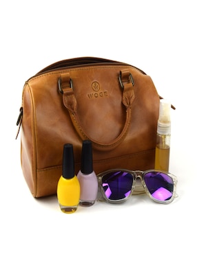 Bolsa bowler Woge México de piel para mujer