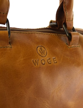 Bolsa bowler Woge México de piel para mujer