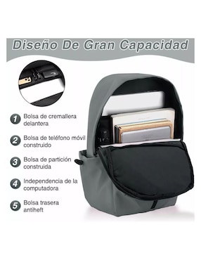 Mochila con portalaptop Universal Genérica impermeable unisex