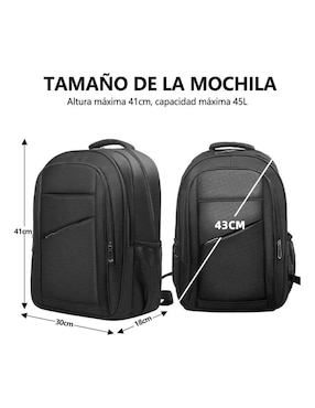 Mochila con portalaptop Genérica impermeable unisex