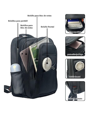 Mochila con portalaptop Genérica impermeable unisex