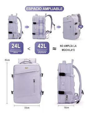 Mochila casual Genérica impermeable unisex