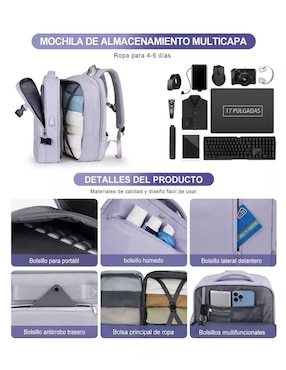 Mochila casual Genérica impermeable unisex