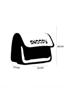 Bolsa crossbody Peanuts Blanco & Negro Snoopy para mujer