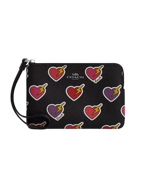 Monedero Coach Heart Bolt Corner Zip Para Mujer