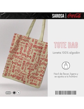 Bolsa tote Sarosa Coca Cola Coca-Cola unisex