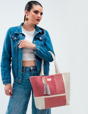 Bolsa tote Angelozano Victoria Grabada de piel para mujer