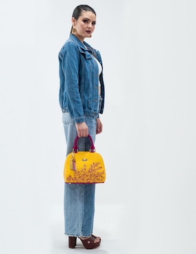Bolsa satchel Angelozano Elsa de piel para mujer