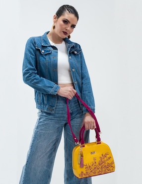 Bolsa satchel Angelozano Elsa de piel para mujer