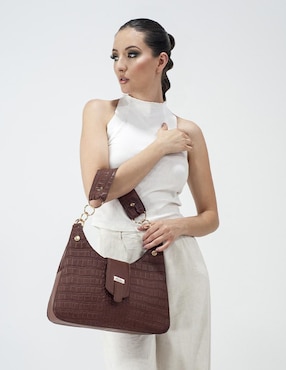 Bolsa satchel Angelozano Irma Cocodrilo de piel para mujer