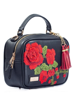 Bolsa crossbody Angelozano Rosana Flores 3D de piel para mujer