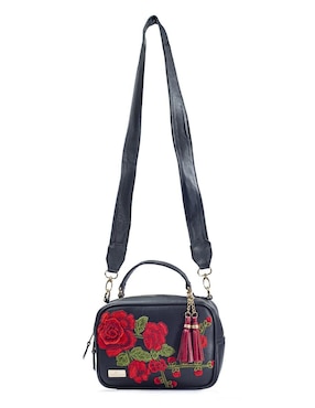 Bolsa crossbody Angelozano Rosana Flores 3D de piel para mujer