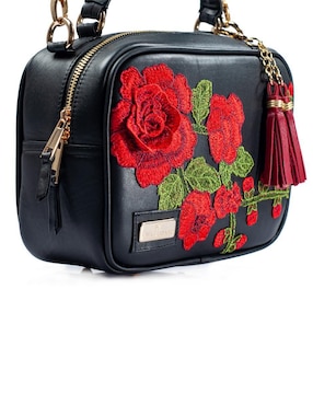 Bolsa crossbody Angelozano Rosana Flores 3D de piel para mujer