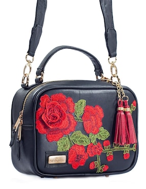 Bolsa crossbody Angelozano Rosana Flores 3D de piel para mujer