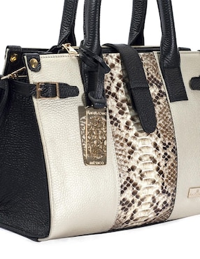 Bolsa satchel Angelozano Samantha Víbora de piel para mujer