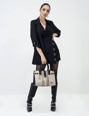 Bolsa satchel Angelozano Samantha Víbora de piel para mujer