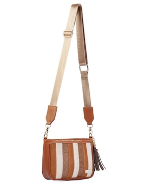 Bolsa crossbody Angelozano Eva Sintético Grabada Camel para mujer