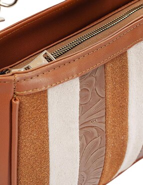 Bolsa crossbody Angelozano Eva Sintético Grabada Camel para mujer
