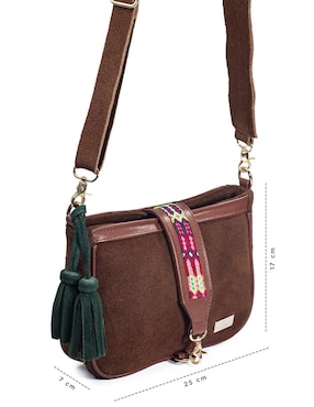 Bolsa crossbody Angelozano Eva Piel Gamuza Shedron de piel para mujer