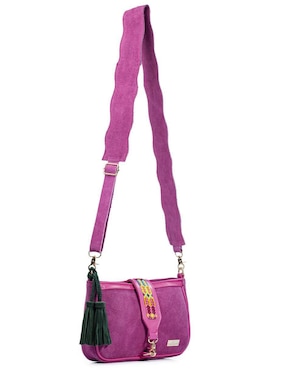 Bolsa crossbody Angelozano Eva Piel Gamuza Fucsia de piel para mujer