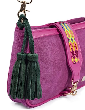 Bolsa crossbody Angelozano Eva Piel Gamuza Fucsia de piel para mujer