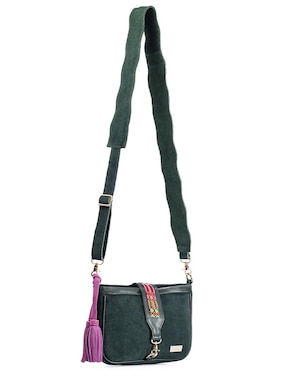Bolsa crossbody Angelozano Eva Piel Gamuza Verde de piel para mujer
